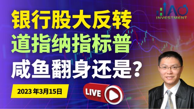 银行股大反转 道指 纳指 标普500 咸鱼翻身?