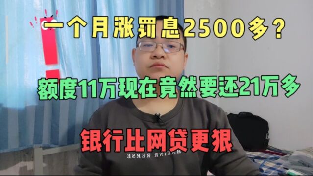 欠银行11万两年现在竟然要还21万多?每个月罚息就2500?太狠了吧