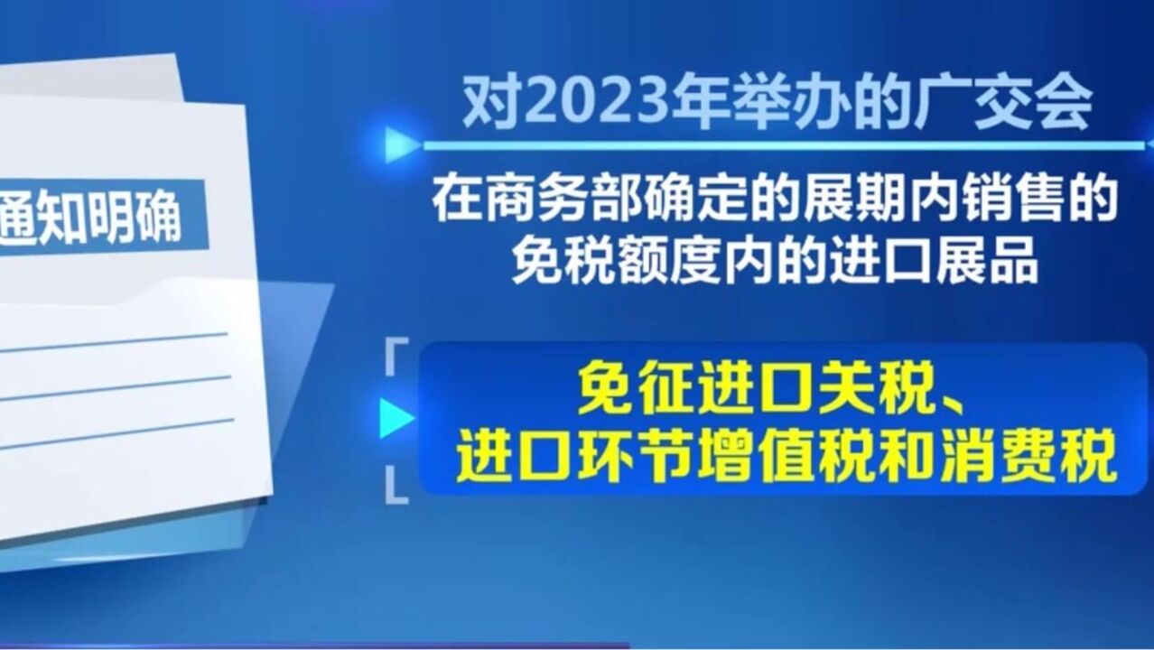 财政部海关总署国家税务总局:对广交会展期内销售的进口展品免税