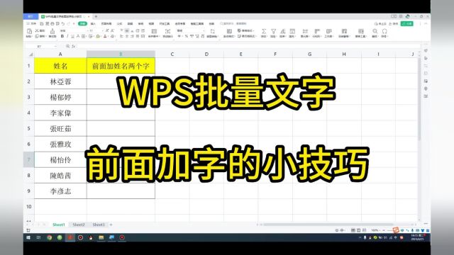 WPS批量文字前面加字的小技巧