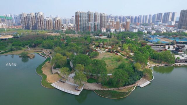 开封市西湖东岸春天美景