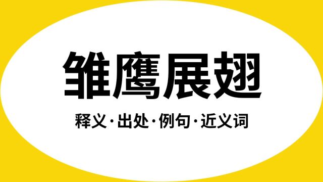 “雏鹰展翅”是什么意思?