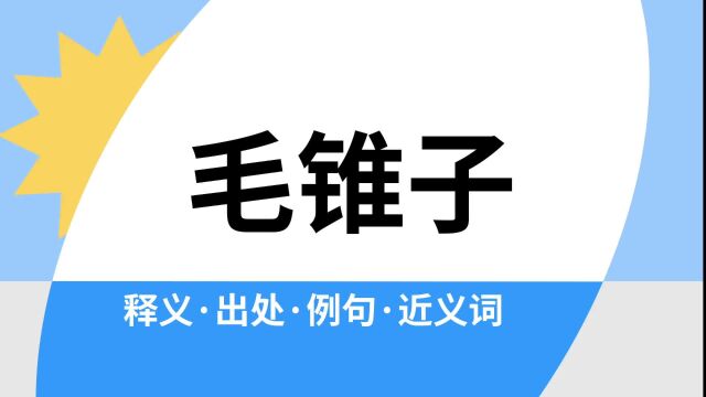 “毛锥子”是什么意思?