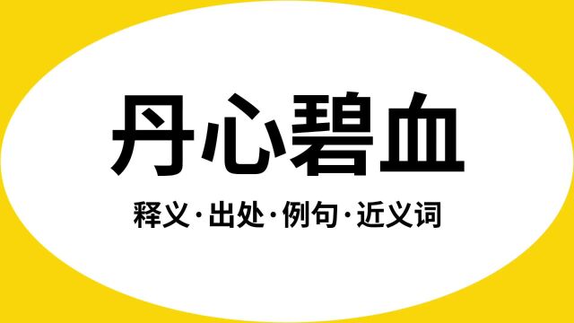 “丹心碧血”是什么意思?