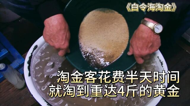 淘金客只花费半天时间,就淘到4斤黄金,比打15年螺丝都赚钱