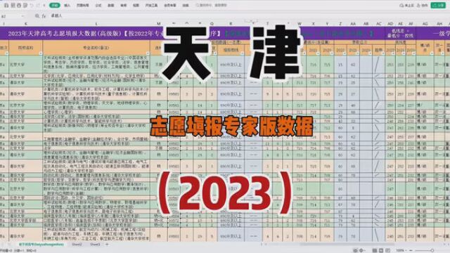 2023天津志愿填报专家版数据,包含天津高考志愿填报的所有数据 #高考倒计时 #2023高考季