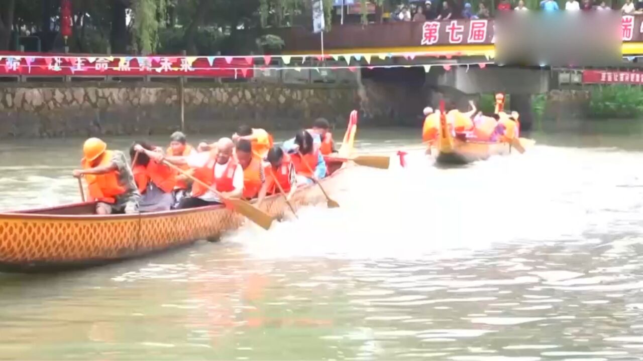 浙江湖州:龙舟竞渡,挥桨击水,江南水乡喜迎端午