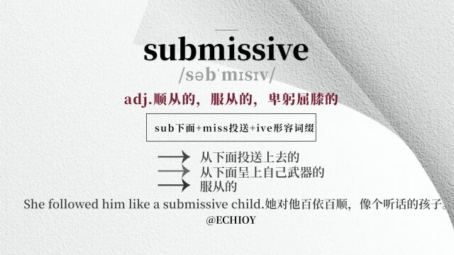 边走边听英语单词submissive