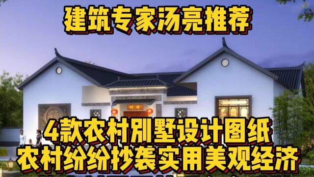 建筑专家汤亮推荐:4款农村别墅设计图纸,农村纷纷抄袭实用美观经济