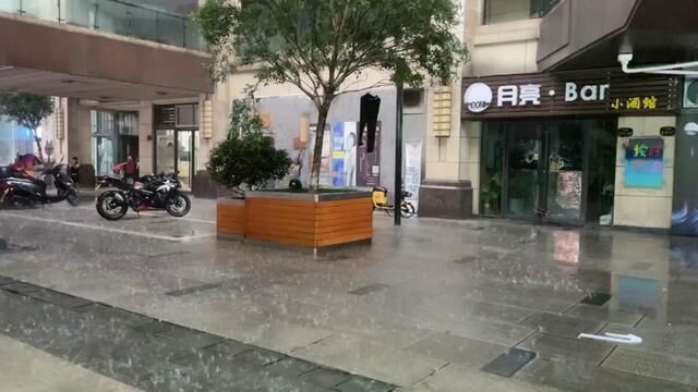 倾盆大雨,这下子凉快了#我的城市下雨了 #暴雨 #瓢泼大雨 #江津暴雨