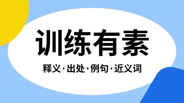 “训练有素”是什么意思?