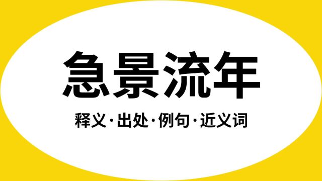 “急景流年”是什么意思?