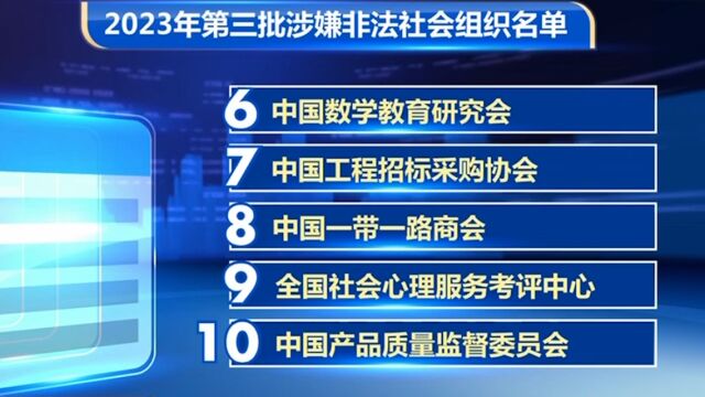 民政部公布2023年第三批涉嫌非法社会组织名单