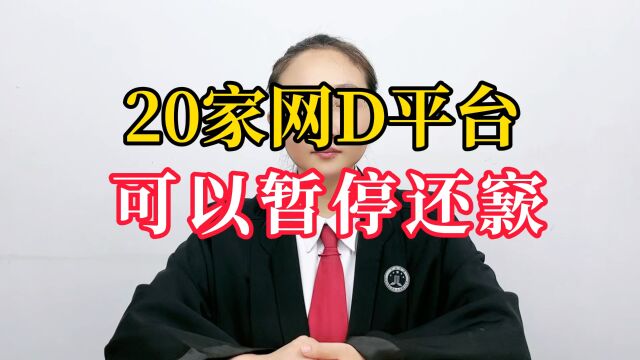 20家网带平台可以暂停还款