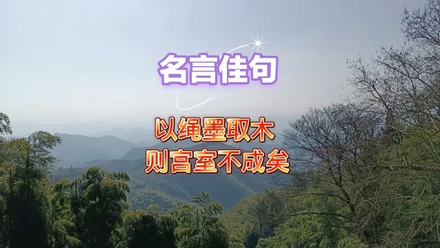 以绳墨取木 则宫室不成矣