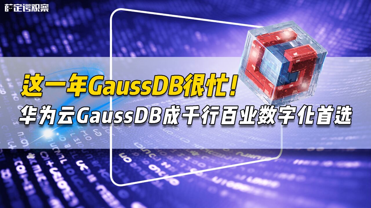 这一年GaussDB很忙!华为云GaussDB成千行百业数字化首选