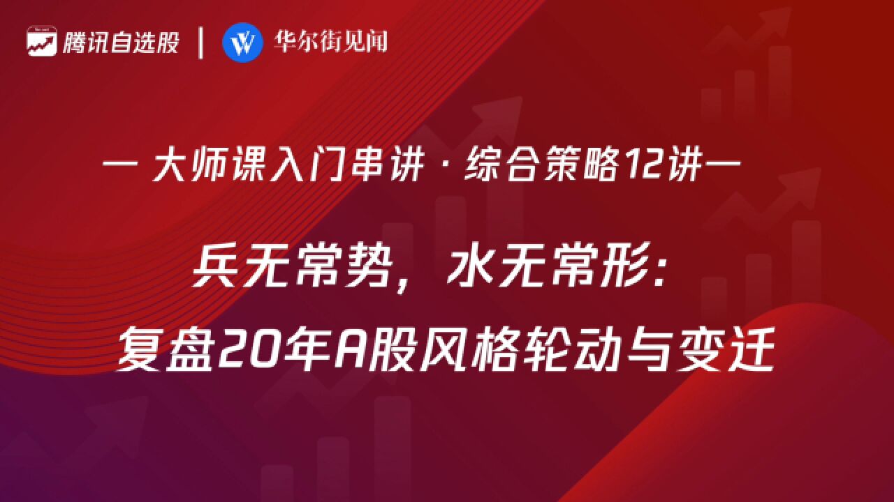 「入门串讲ⷧ𛼥ˆ策略 12讲」:兵无常势,水无常形:复盘20年A股风格轮动与变迁