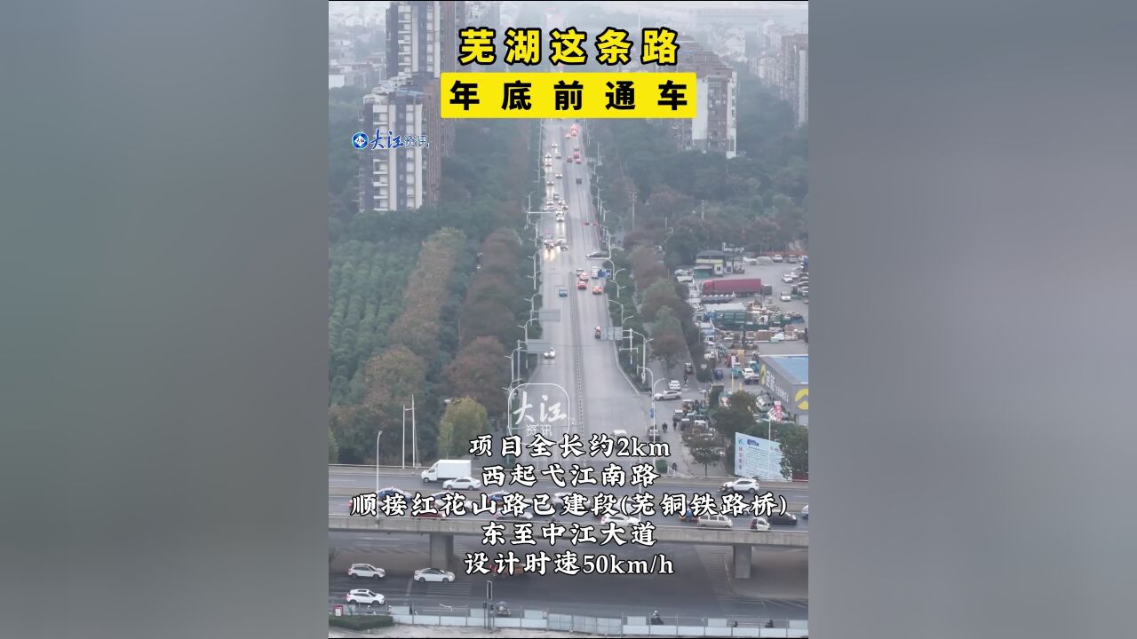 芜湖这条路年底前通车