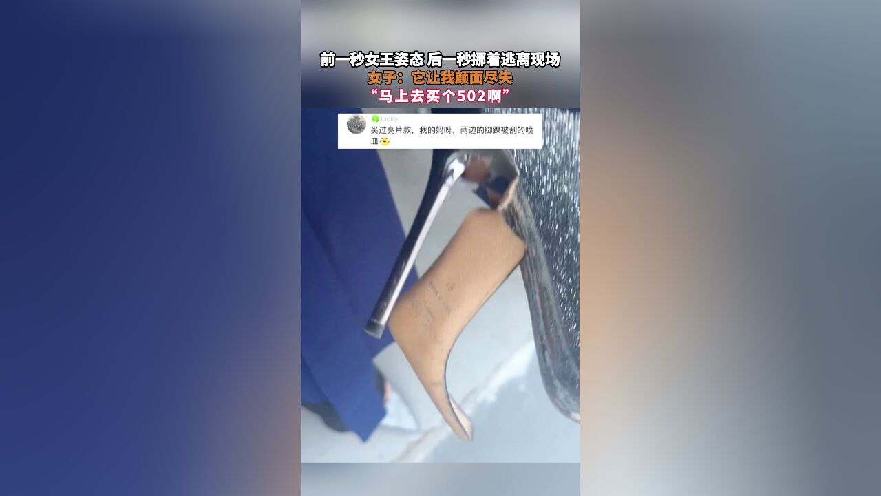 前一秒女王姿态 后一秒挪着逃离现场,女子:它让我颜面尽失!“马上去买个502啊”