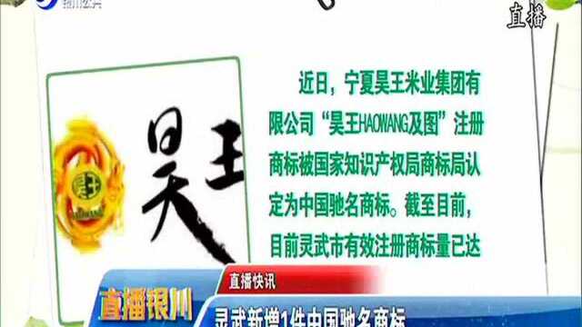 灵武新增1件中国驰名商标