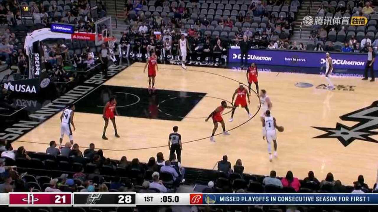 【回放】NBA季前赛:火箭vs马刺中文解说全场回放