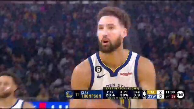  NBA常规赛：湖人vs勇士第1节中文解说回放