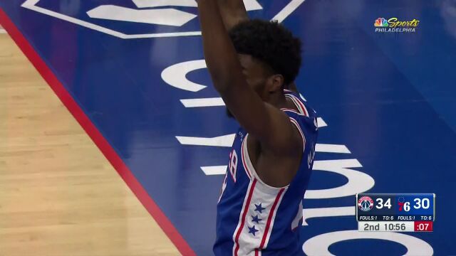 NBA常规赛：奇才vs费城第2节英文原声回放