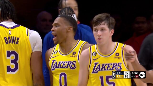 NBA常规赛：快船vs湖人第4节中文解说回放