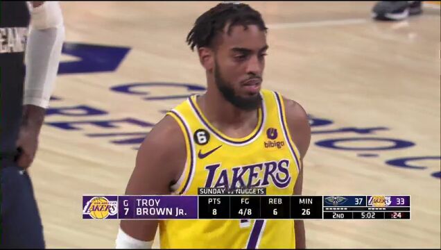 NBA常规赛：鹈鹕vs湖人第2节英文原声回放