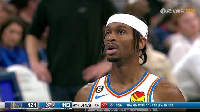 NBA常规赛：勇士vs雷霆第4节中文解说回放