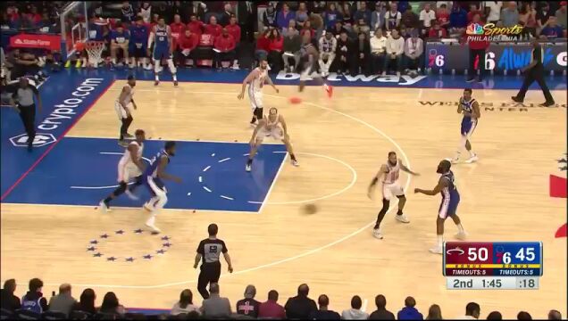 NBA常规赛：热火vs76人第2节中文解说回放