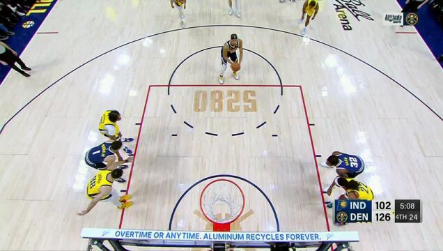 NBA常规赛：步行者vs掘金第4节 中文解说回放