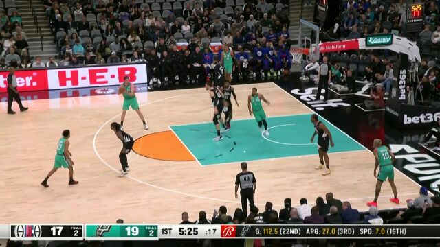 NBA常规赛：快船vs马刺第1节中文解说回放