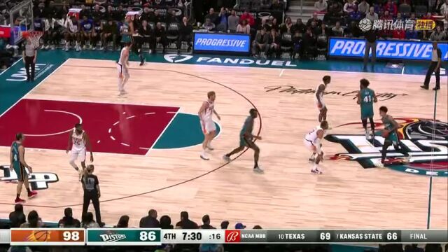 NBA常规赛：太阳vs活塞第4节 英文解说回放