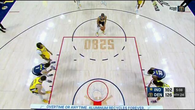 NBA常规赛：步行者vs掘金第4节 英文解说回放