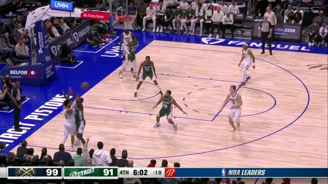  NBA常规赛：掘金vs活塞第4节英文解说回放