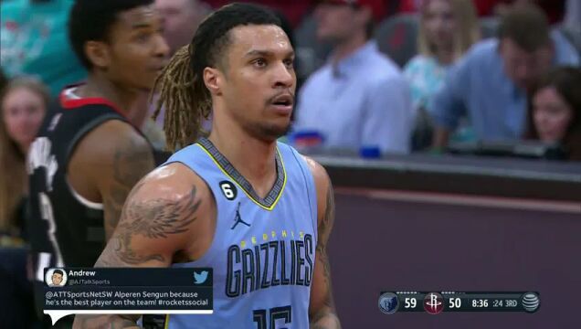 NBA常规赛：灰熊vs火箭第3节中文解说回放