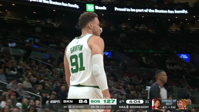 NBA常规赛：篮网va凯尔特人第4节英文原声回放