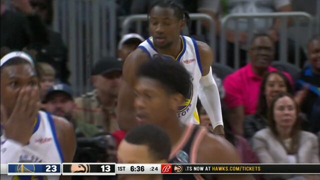 NBA常规赛：勇士vs老鹰第1节英文原声回放