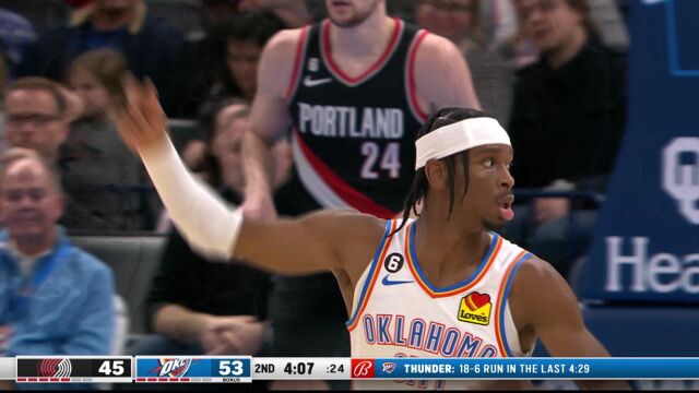 开拓者121-123雷霆 亚历山大绝杀摧毁利拉德生涯之夜