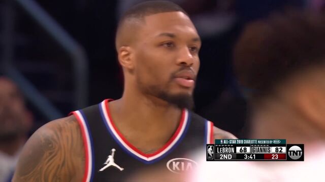 2019NBA全明星利拉德集锦 18分6板5助6记三分精确制导