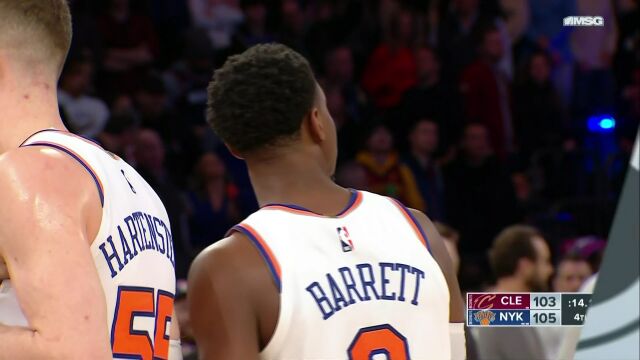 NBA常规赛：骑士vs尼克斯第4节英文原声回放