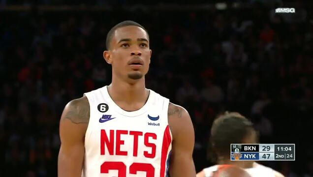 NBA常规赛：篮网vs尼克斯第2节英文原声回放