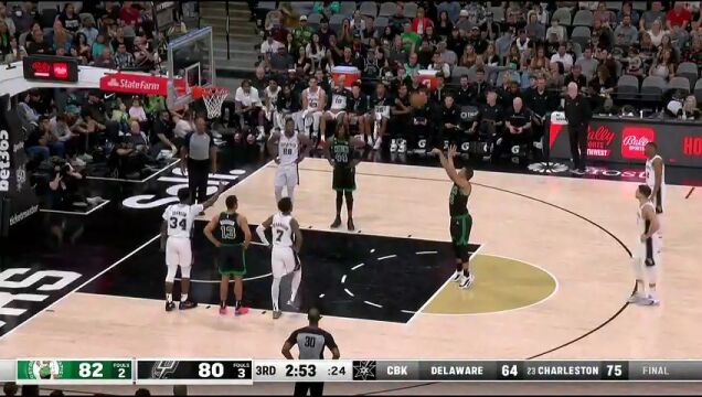 NBA常规赛：凯尔特人vs马刺第3节中文解说回放