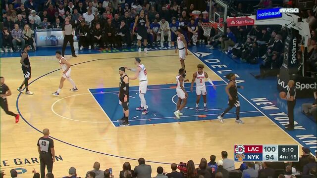 NBA常规赛：快船vs尼克斯第4节英文原声回放