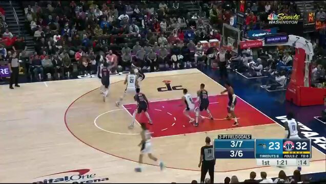 NBA常规赛：魔术vs奇才第1节英文原声回放