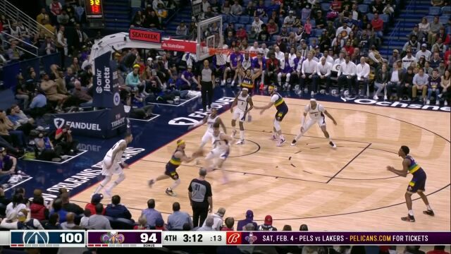 NBA常规赛：奇才vs鹈鹕第4节英文原声回放