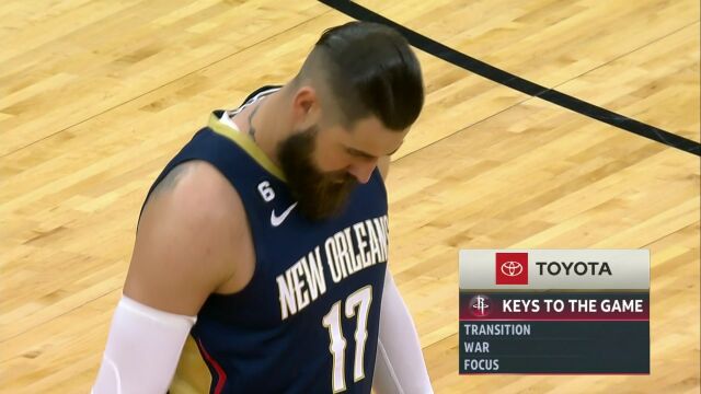  NBA常规赛：鹈鹕vs火箭第1节英文解说回放