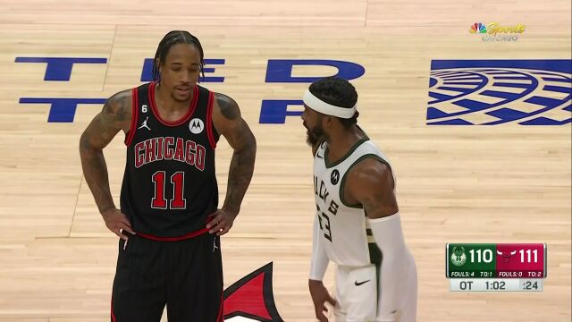 NBA常规赛：雄鹿vs公牛加时赛英文原声回放