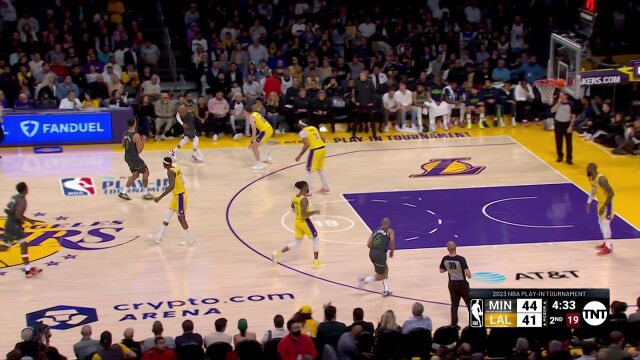 NBA附加赛：森林狼vs湖人第2节中文解说回放